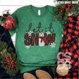 DTF Transfer - DTF004836 Let It Snow Faux Embroidery