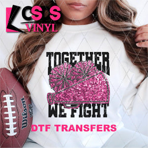 DTF Transfer - DTF004856 Together We Fight Cheer Black Faux Sequins