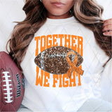 DTF Transfer - DTF004863 Together We Fight Football Orange Faux Sequins