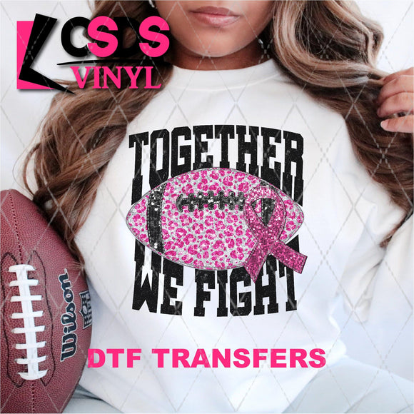 DTF Transfer - DTF004864 Together We Fight Football Black Leopard Faux Sequins