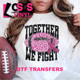 DTF Transfer - DTF004864 Together We Fight Football Black Leopard Faux Sequins