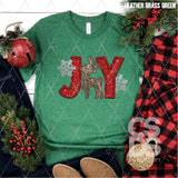 DTF Transfer - DTF004878 Joy Reindeer Faux Embroidery/Sequins