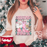 DTF Transfer - DTF004914 Christmas Vibes Pink Santa Cup
