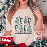 DTF Transfer - DTF004916 Christmas Vibes Cowhide Cups and Trees