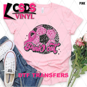 DTF Transfer - DTF004922 Pink Out Faux Glitter/Sequins Soccer