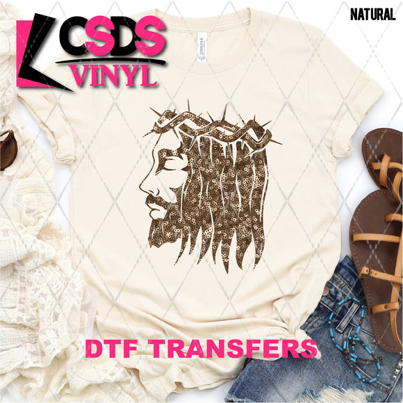 DTF Transfer - DTF004977 Jesus with the Crown of Thorns Faux Sequins