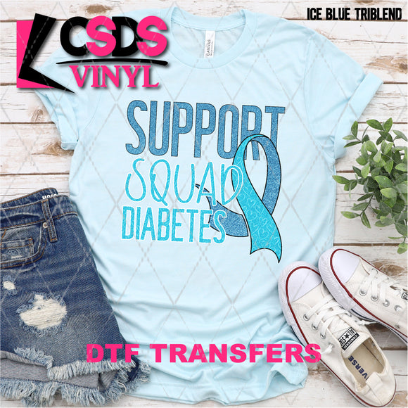 DTF Transfer - DTF005014 Support Squad Diabetes Faux Glitter