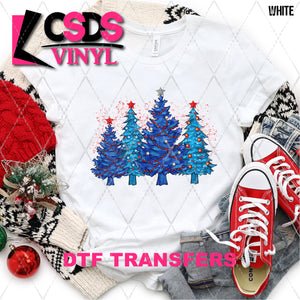 DTF Transfer - DTF005032 Blue Christmas Trees