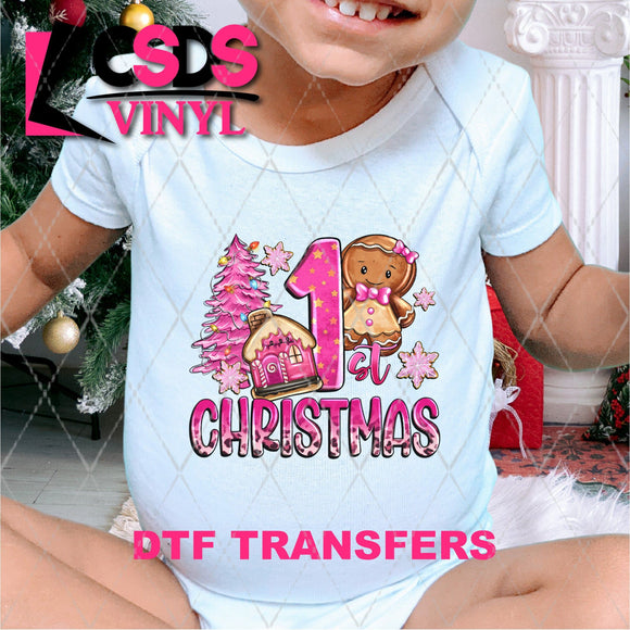 DTF Transfer - DTF005054 1st Christmas Pink