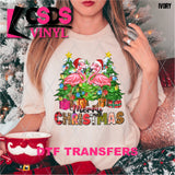 DTF Transfer - DTF005057 Merry Christmas Flamingos