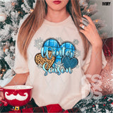 DTF Transfer - DTF005067 Winter Season Blue Hearts