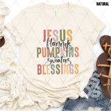 DTF Transfer - DTF005101 Jesus Flannels Pumpkins Sweaters Blessings