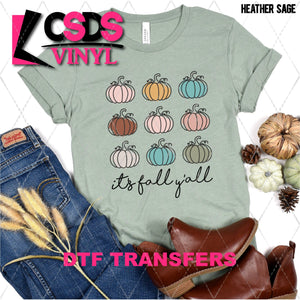 DTF Transfer - DTF005108 It's Fall Y'all Colored Pumpkins