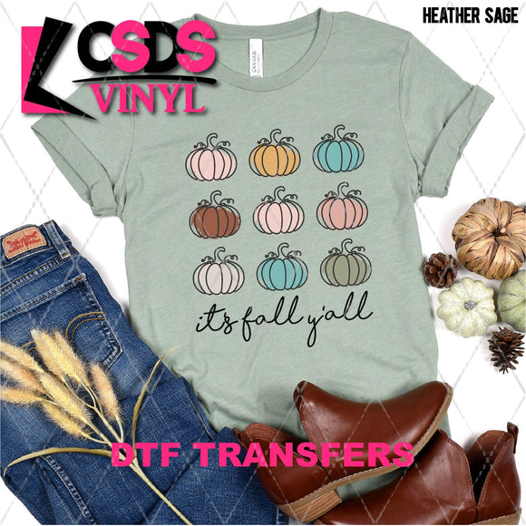 DTF Transfer - DTF005108 It's Fall Y'all Colored Pumpkins