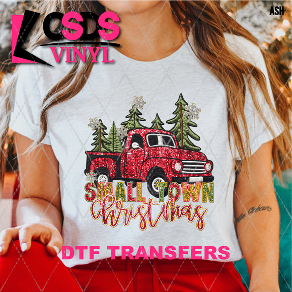 DTF Transfer - DTF005121 Small Town Christmas Faux Glitter/Sequins