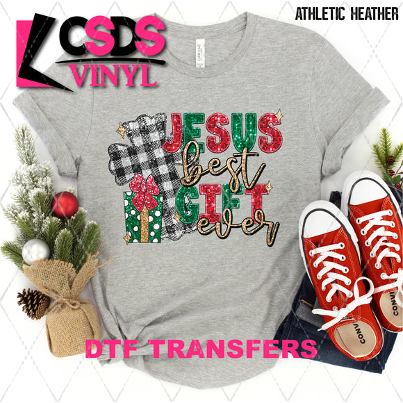 DTF Transfer - DTF005363 Jesus Best Gift Ever Faux Embroidery/Sequins