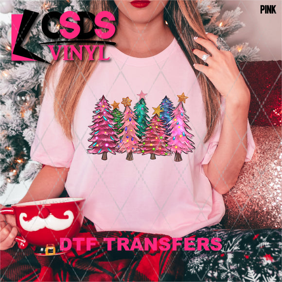 DTF Transfer - DTF005373 Colorful Christmas Trees