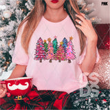 DTF Transfer - DTF005373 Colorful Christmas Trees