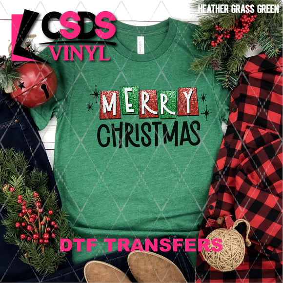 DTF Transfer - DTF005379 Merry Christmas Faux Sequins