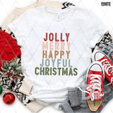 DTF Transfer - DTF005482 Jolly Merry Happy Joyful Christmas