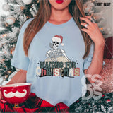 DTF Transfer - DTF005487 Waiting for Christmas Festive Skeleton