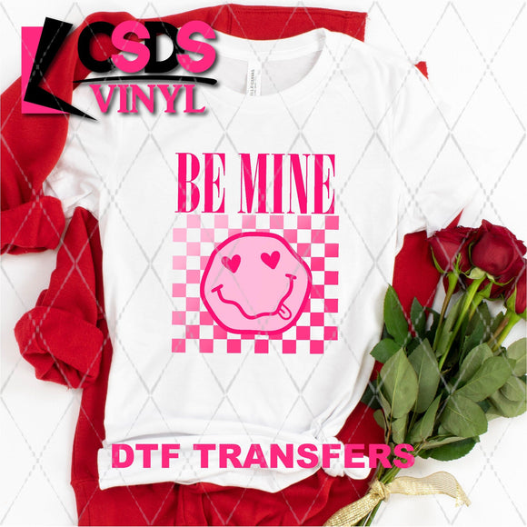 DTF Transfer -  DTF005516 Be Mine Smile and Pink Checkers
