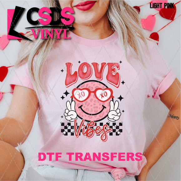 DTF Transfer -  DTF005526 Love Vibes Peace Smile