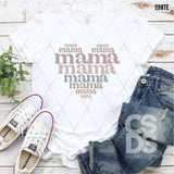 DTF Transfer -  DTF005576 Mama Heart Stacked Word Art
