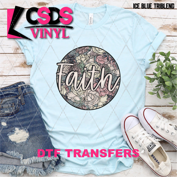 DTF Transfer -  DTF005600 Floral Faith Round