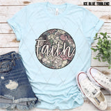 DTF Transfer -  DTF005600 Floral Faith Round