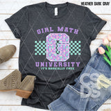 DTF Transfer -  DTF005703 Girl Math University Purple