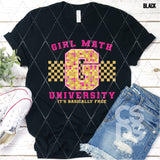 DTF Transfer -  DTF005704 Girl Math University Pink