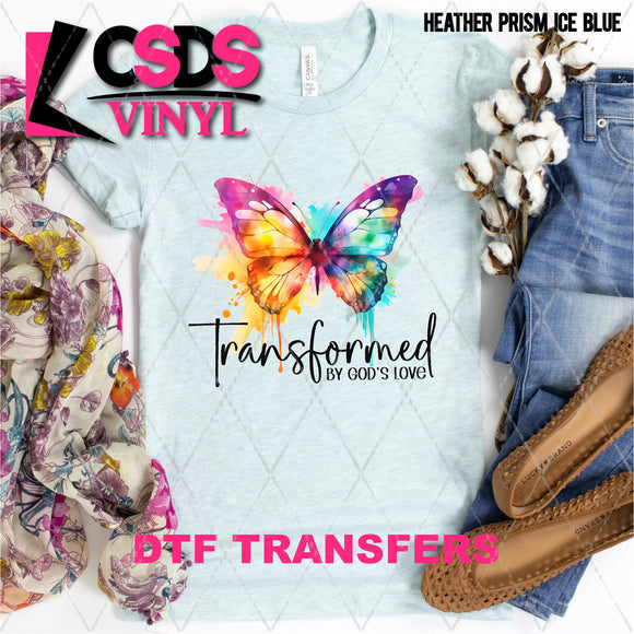 DTF Transfer -  DTF005721 Transformed by God's Love Watercolor Butterfly