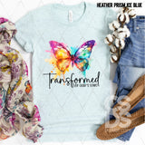DTF Transfer -  DTF005721 Transformed by God's Love Watercolor Butterfly