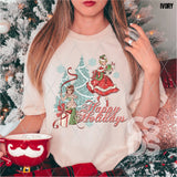 DTF Transfer -  DTF005780 Vintage Happy Holidays 1 Sleeve