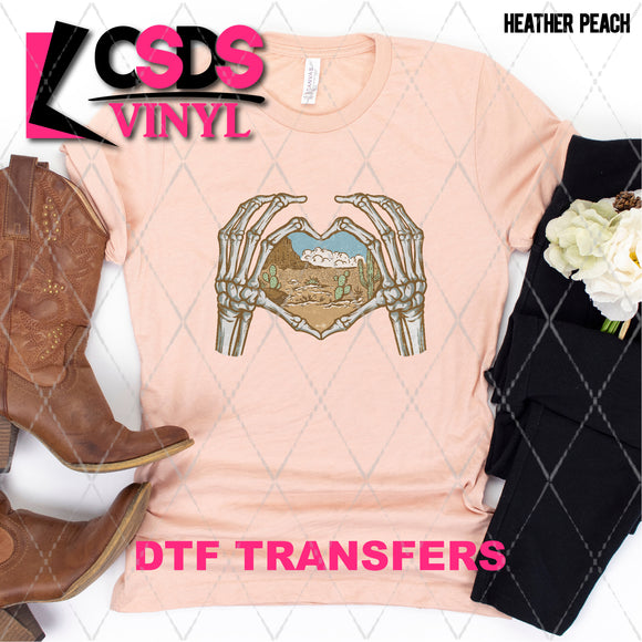 DTF Transfer -  DTF005828 Skeleton Heart Hands