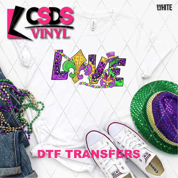 DTF Transfer -  DTF005861 Love Mardi Gras Horizontal