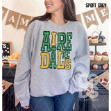DTF Transfer - DTF005911 Sporty Mascot Airedales Forest Green Gold