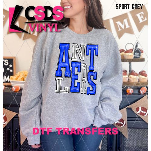 DTF Transfer - DTF005913 Sporty Mascot Antlers Royal Blue White