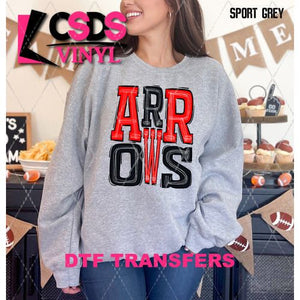 DTF Transfer - DTF005917 Sporty Mascot Arrows Red Black