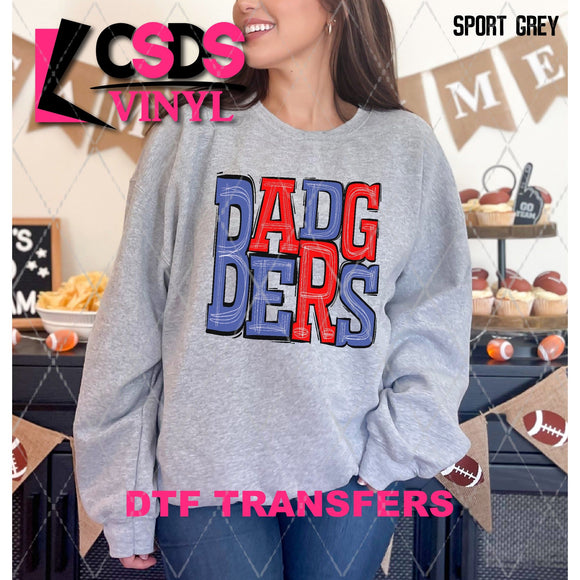 DTF Transfer - DTF005922 Sporty Mascot Badgers Blue Red