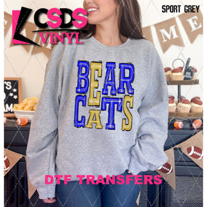 DTF Transfer - DTF005931 Sporty Mascot Bearcats Royal Blue Gold