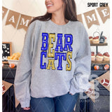 DTF Transfer - DTF005931 Sporty Mascot Bearcats Royal Blue Gold