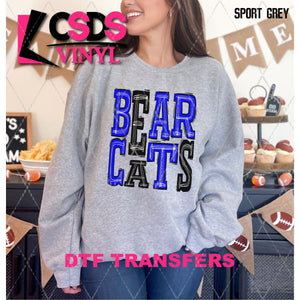 DTF Transfer - DTF005937 Sporty Mascot Bearcats Royal Blue Black