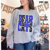 DTF Transfer - DTF005937 Sporty Mascot Bearcats Royal Blue Black