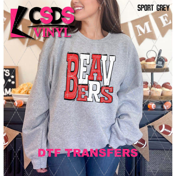 DTF Transfer - DTF005959 Sporty Mascot Beavers Red White