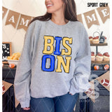 DTF Transfer - DTF005966 Sporty Mascot Bison Yellow Royal Blue