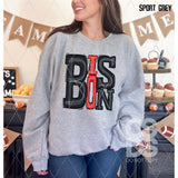 DTF Transfer - DTF005968 Sporty Mascot Bison Black Red