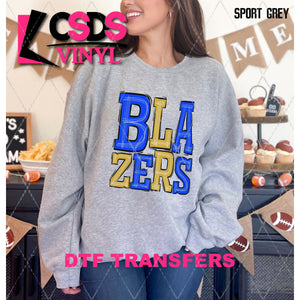 DTF Transfer - DTF005977 Sporty Mascot Blazers Royal Blue Gold