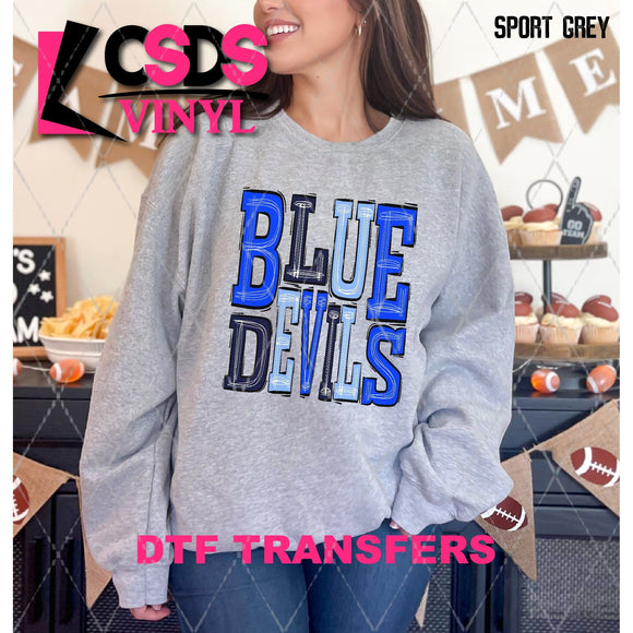 DTF Transfer - DTF005981 Sporty Mascot Blue Devils Royal Blue Navy Light Blue